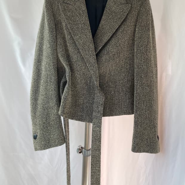 거의새것) 막스마라 벨티드 트위드 모자켓 여성자켓