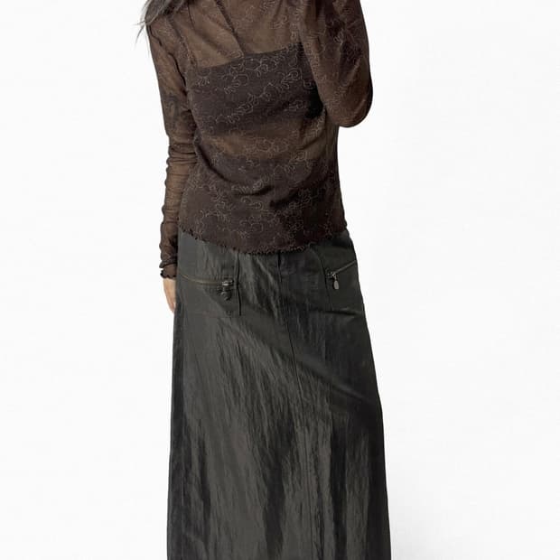 Hiroko Koshino zip pocket long skirt