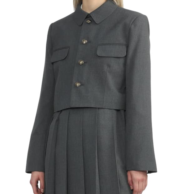 새상품 꼼데가르송 걸 그레이 크롭 블레이져XS