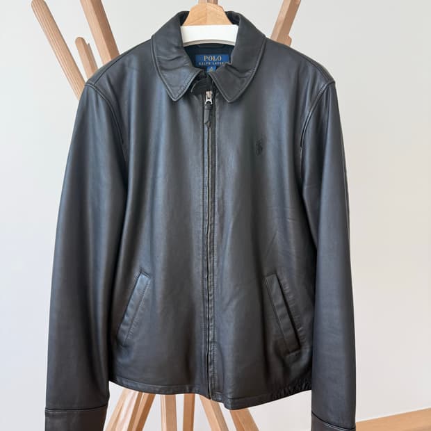 폴로 맥스웰 가죽 자켓 블랙 S
