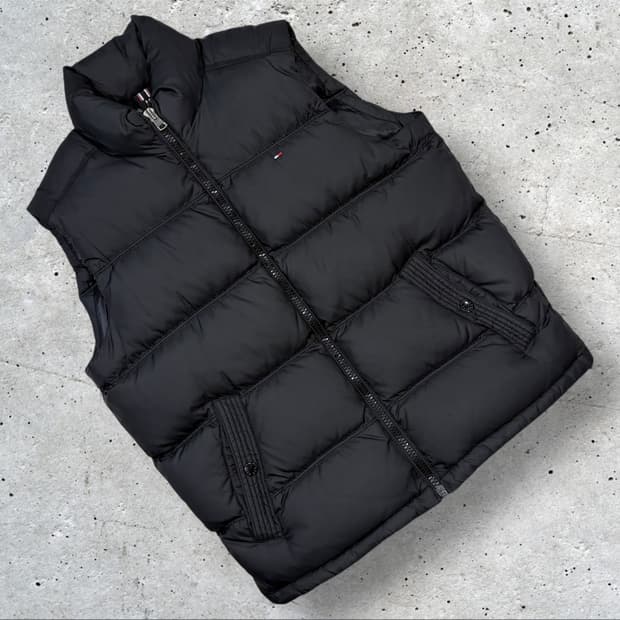 [M] 10s 타미힐피거 블랙 패딩 조끼 B568