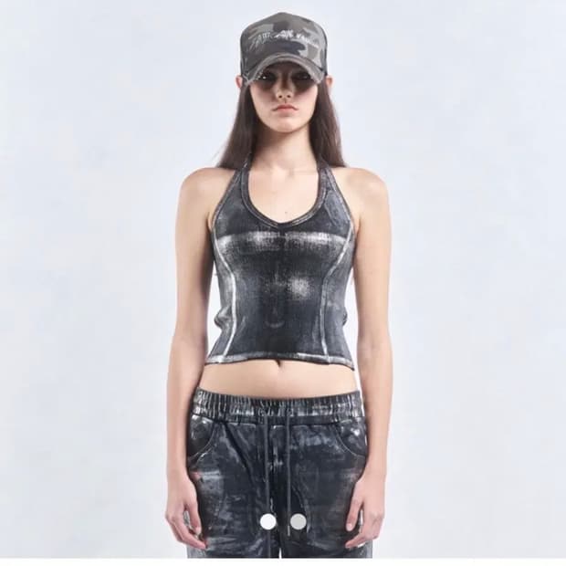 2000아카이브 HALTERNECK TANK TOP (BLACK)