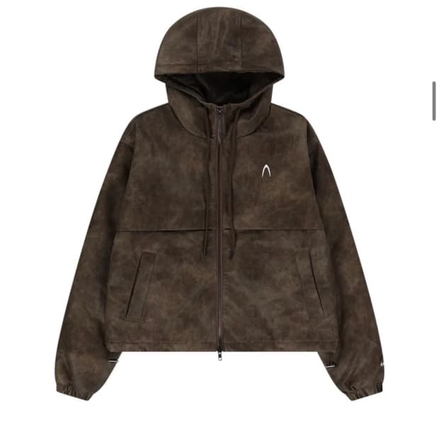 아캄 Leather Puffer Jacket (Brown)