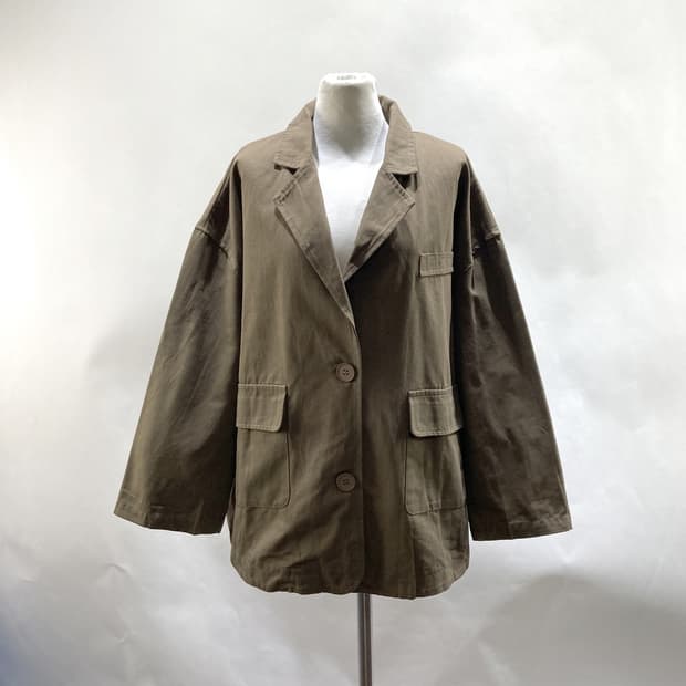 1990 여성 브라운 루즈핏 면 자켓 FREE 