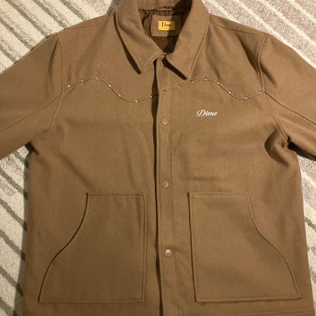 Dime 다임 스케이트보드 울 보머 자켓 탄 XL