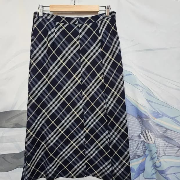 버버리 체크 롱  스커트