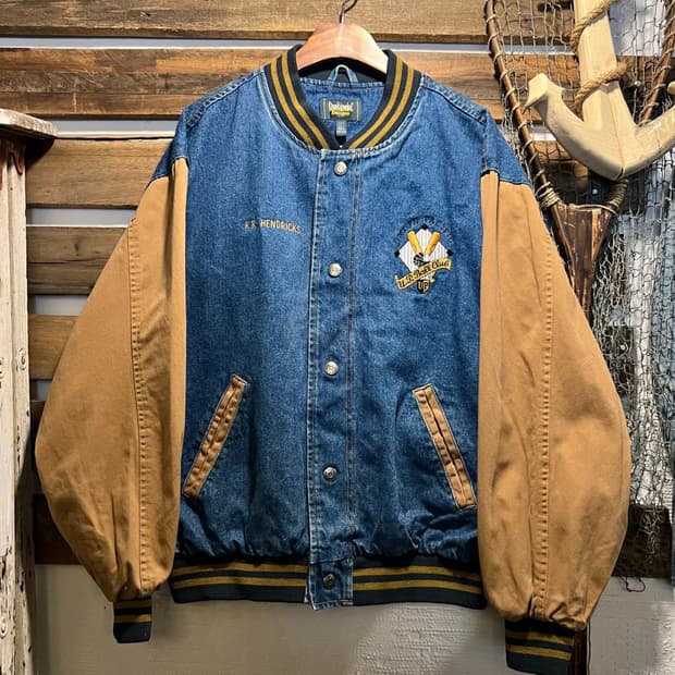 [L]USA 빈티지 U.P. Ball Club 데님 바시티 자켓