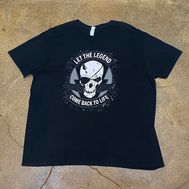 미국 빈티지 렛더레전드 LET THE LEGEND 해골 락티셔츠 반팔티