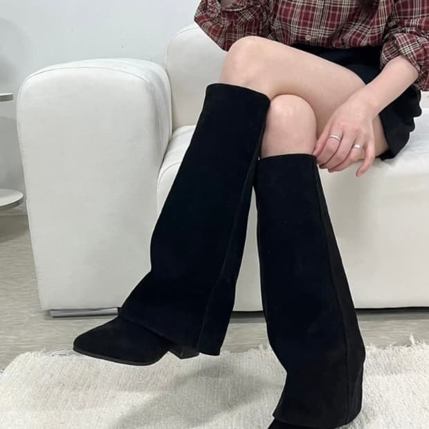 새상품 스틸레토 스웨이드 폴딩부츠 235사이즈