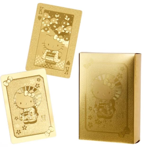 고전 헬로키티 골드  트럼프 카드
