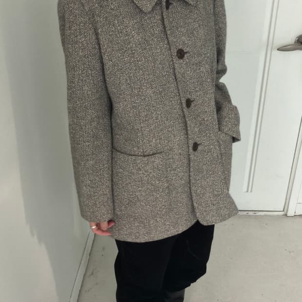 일본빈티지 헤링본 울 코트 자켓