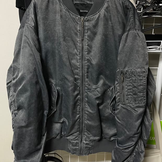 Bershka 워싱 빈티지 봄버 자켓 XL