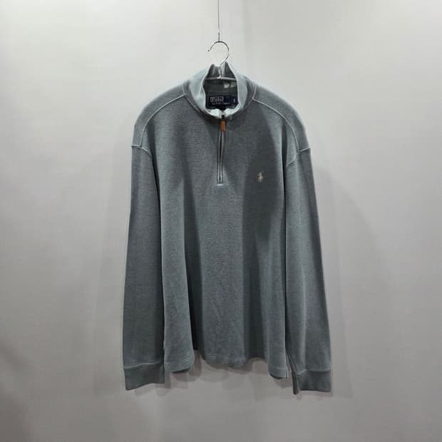 폴로랄프로렌 풀오버 하프집업 멜란지 라이트블루 L