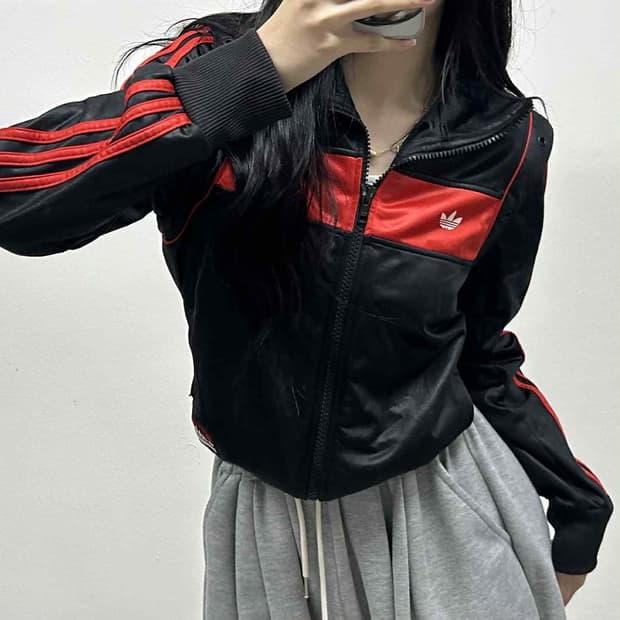 아디다스 페이크레더 파이어버드 걸즈 트랙탑 희귀져지(90)