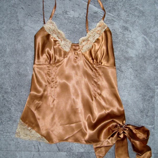 Brown Silk Ribbon Slip