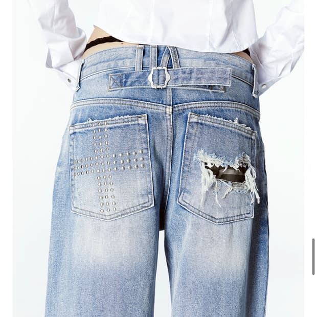 2000아카이브스 데님 00사이즈 snyder wide denim