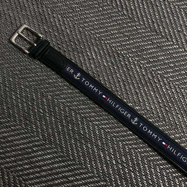 타미힐피거 오리지날 로고 미니멀 레더 벨트y 4160