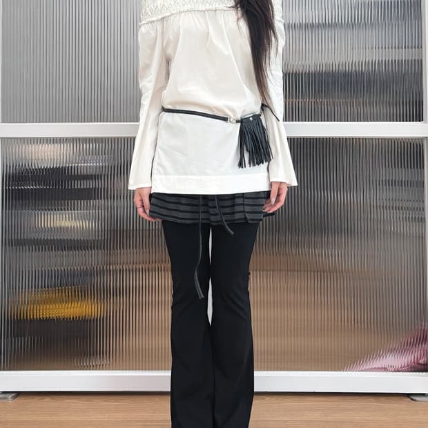 escada 다이아몬드 스모킹 오프숄더 블라우스