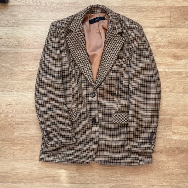Lart 하운드투스 체크 울 블레이저 자켓