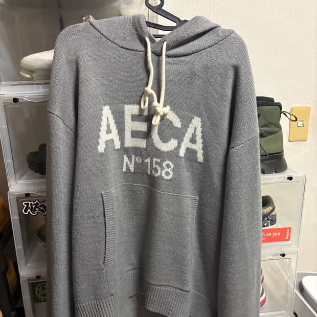 [XL] 에이카화이트 AECA 니트 후드티