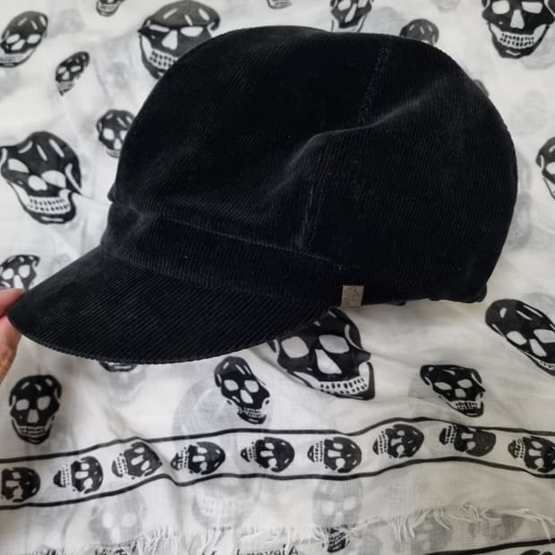 CA4LA 코듀로이 캐스킷 뉴스보이캡 블랙