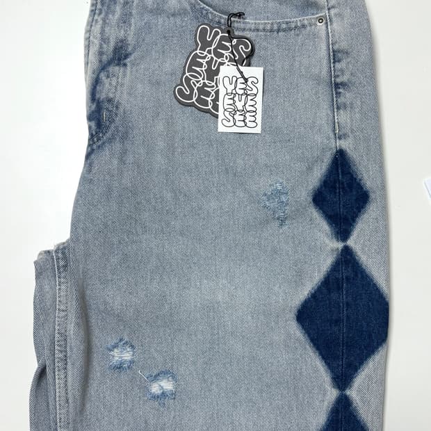 새상품) 예스아이씨 다이아몬드 워싱 데님 팬츠 S