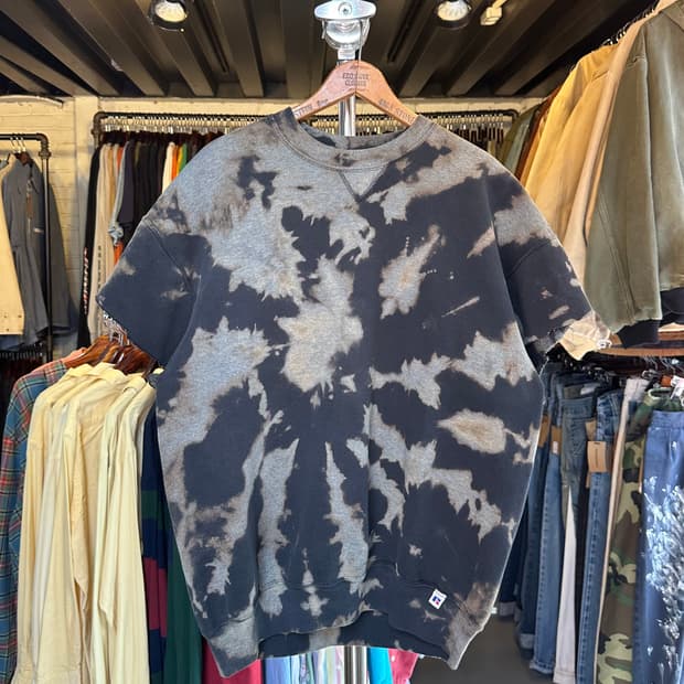 90s 러셀 50/50 타이다이 컷오프 스웻셔츠