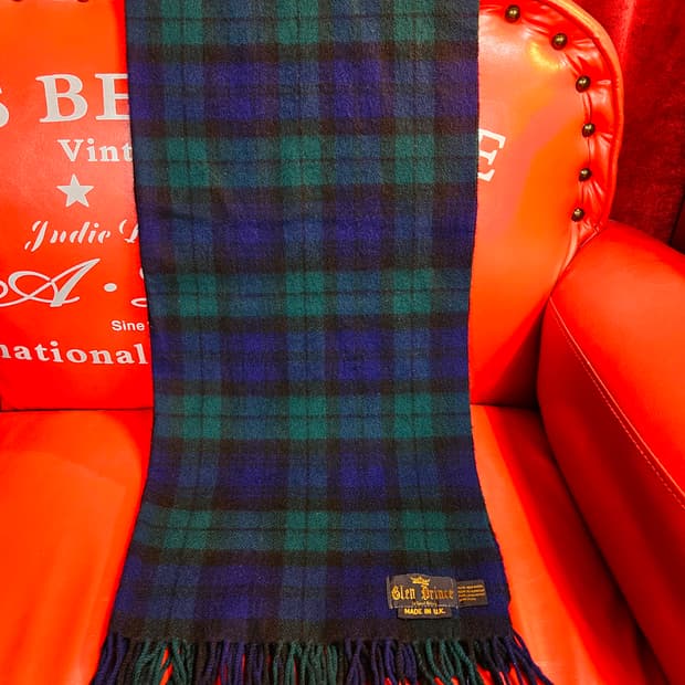 GlenPrince Rana Woll 100%  타탄 체크 머플러 