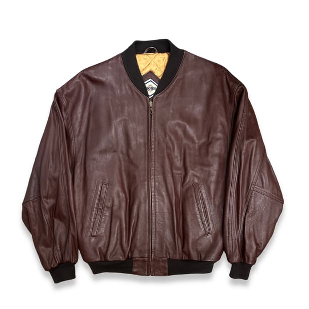 90s HUGO BOSS 레더 봄버 자켓 52