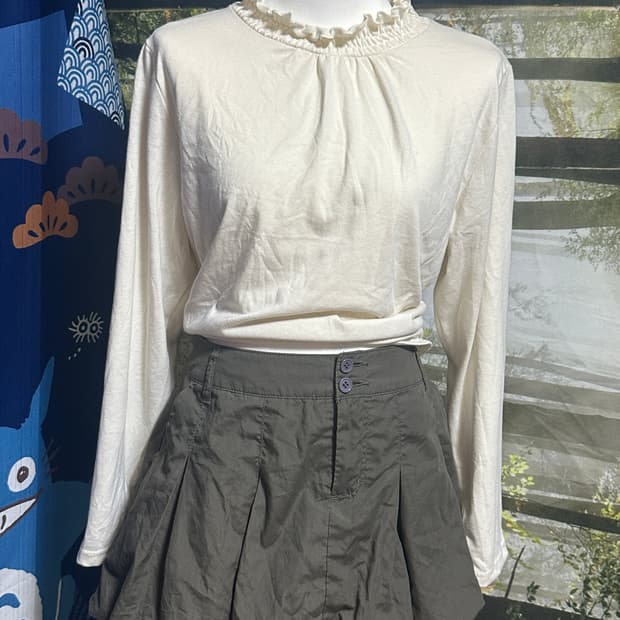 빈티지 카키 벌룬 팬츠 스커트 모리 모리걸