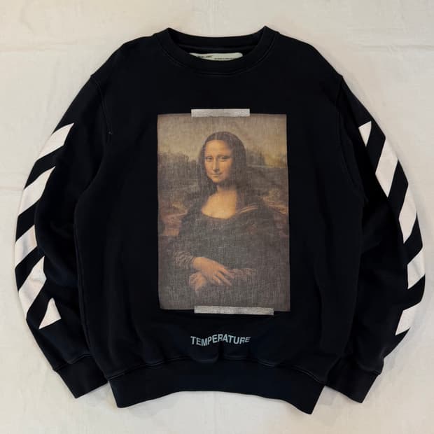 오프화이트 18ss 모나리자 애로우 맨투맨 스웻셔츠 블랙