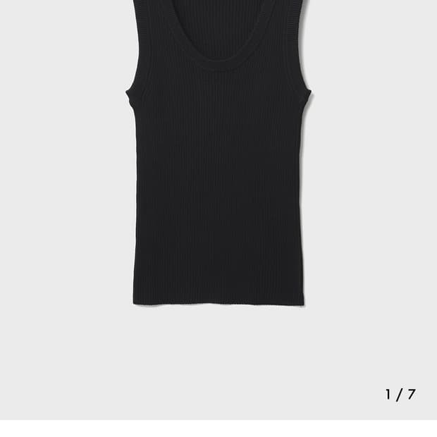 Ouilara Classy Ribbed Sleeveless (블랙, F)