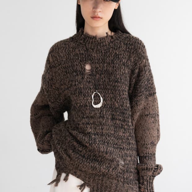 피키소사이어티 데미지 니트 판매