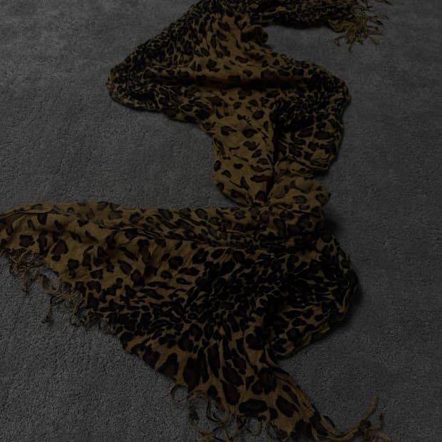 Vintage vkei punk mood leopard scarf
