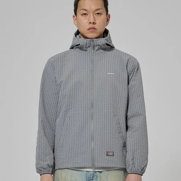 디키즈 그리드 체크 라이트 윈드브레이커 Gray