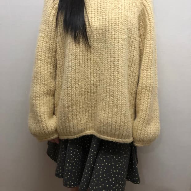 빈티지 옐로우 울 니트