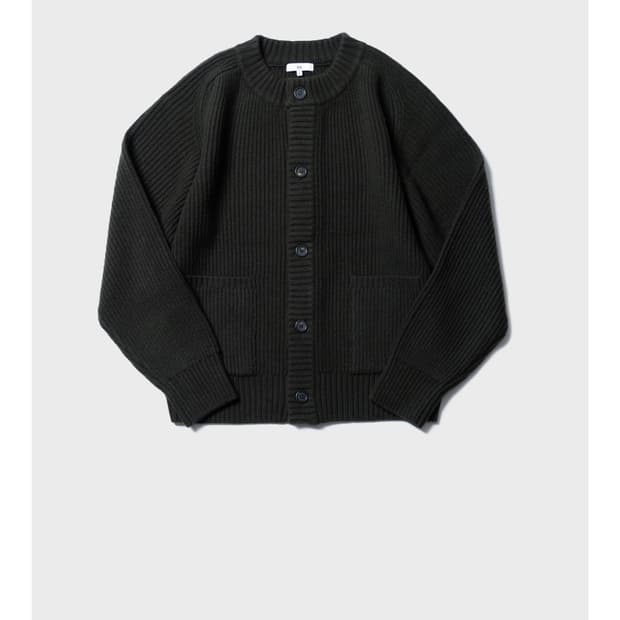 이른 새들 라운드 가디건 다크올리브 L사이즈