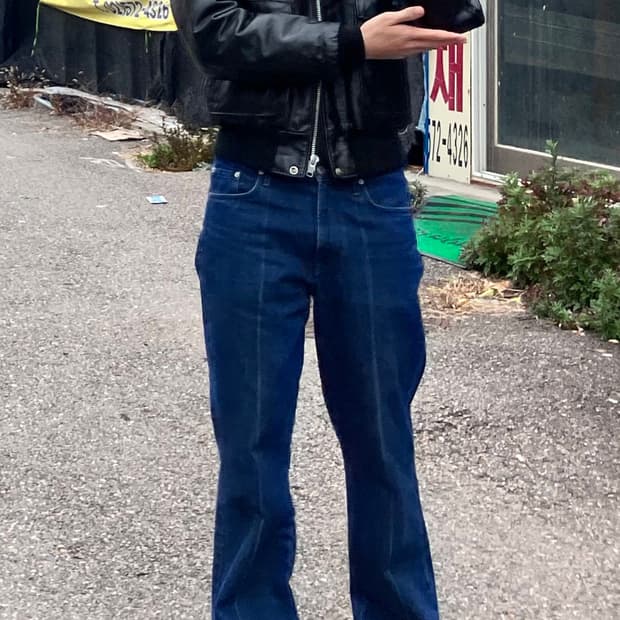 (40) 쇼트 A-2 레더자켓 블랙