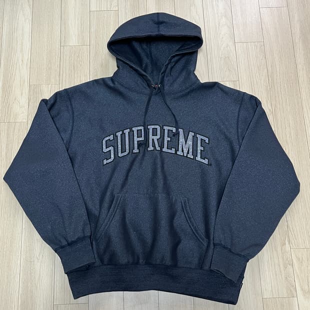 슈프림 23ss 아크 로고 글리터 후드 m 네이비