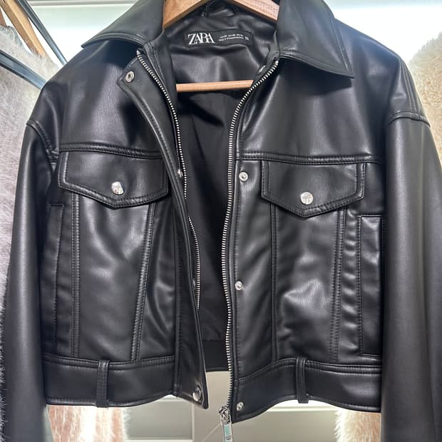 자라 가죽 자켓 블랙