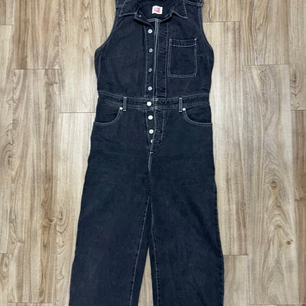 리바이스 슬리브리스 데님 점프수트 M