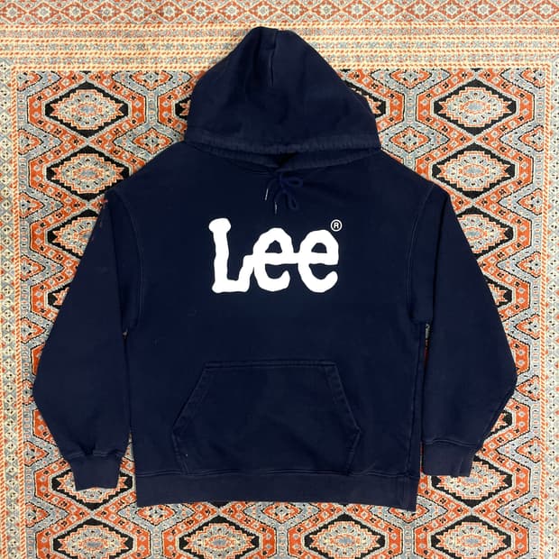 리 스펠로고 네이비 후드티셔츠 남성S