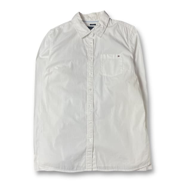 타미힐피거 화이트 원포켓 긴팔 셔츠 M