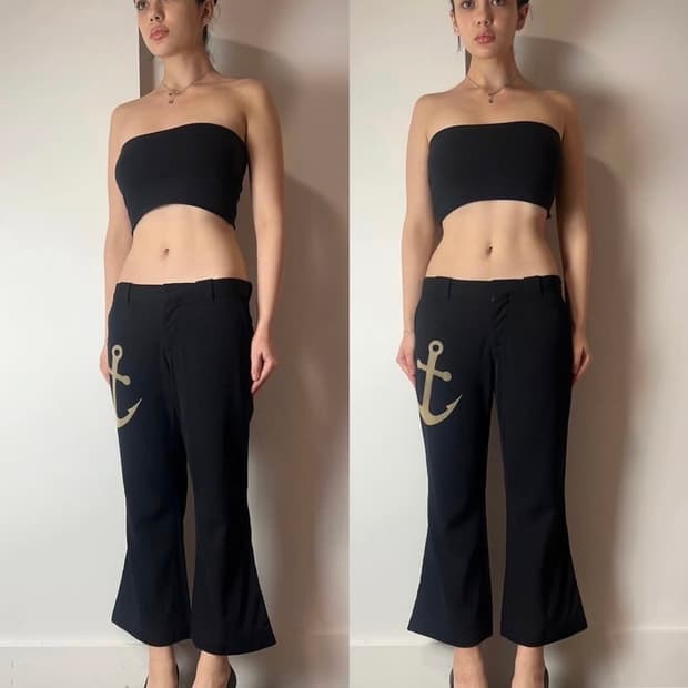 꼼데가르송 플레어팬츠