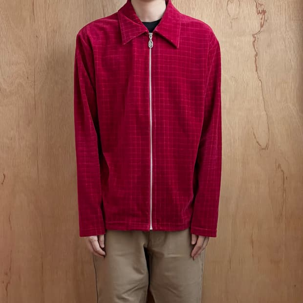 캐서린햄넷 벨루어 집업 자켓