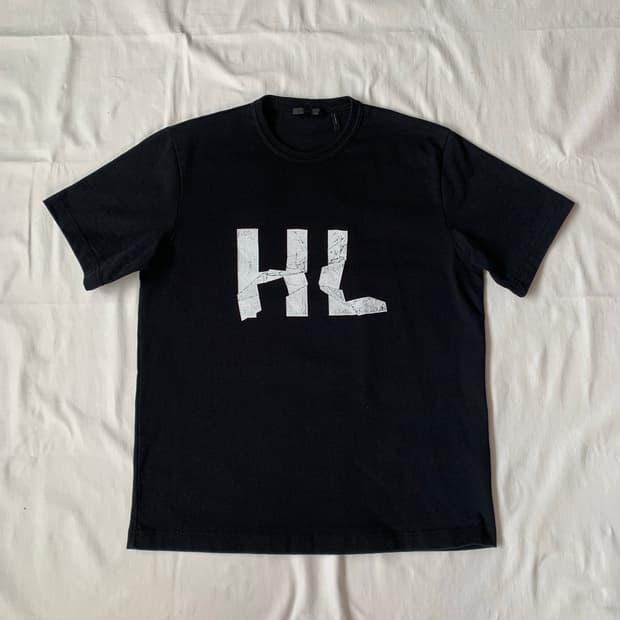 Helmut Lang crumpled logo tee