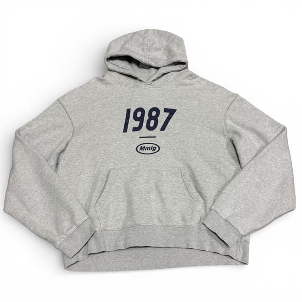 L MMLG 엠엠엘지 그레이 1987 후드티
