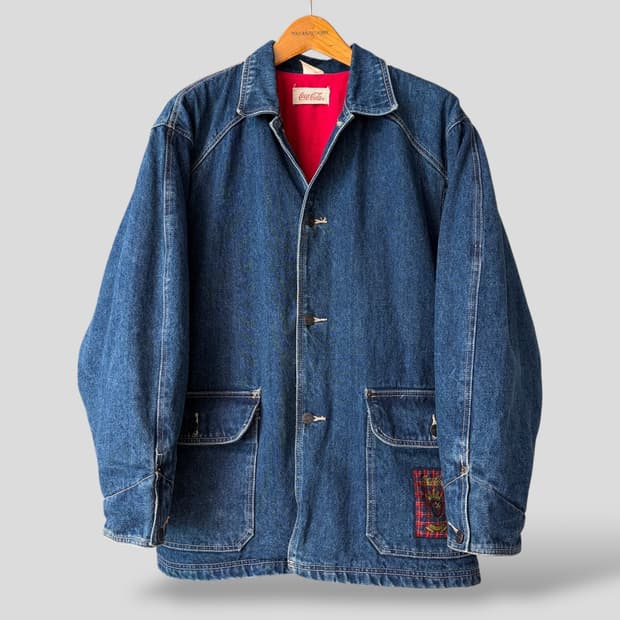 (L)빈티지 코카콜라 데님 커버올 자켓 