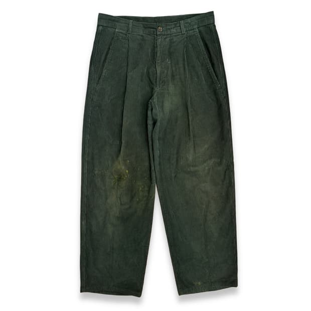 90s Armani Collezioni 그린 코듀로이 팬츠 36
