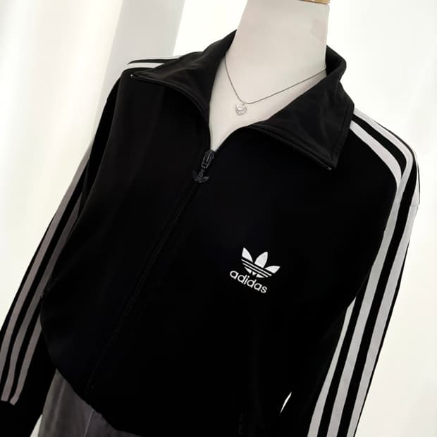 아디다스 파이어버드 빅로고 져지 집업 트랙탑